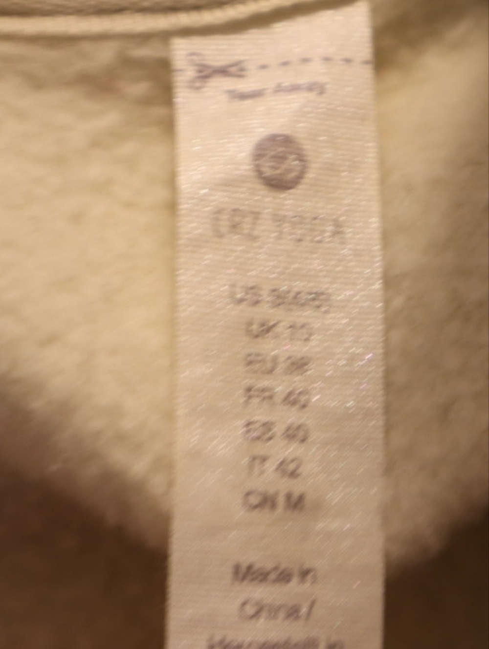 CRZ Yoga Fleece  Half Zip Pullover Sweatshirt Cream Size Small - Picture 9 of 9